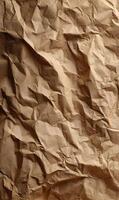 Elegant kraft paper texture showcasing intricate folds and subtle shadows creating a versatile backdrop with rustic charm photo