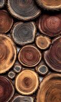Abstract wood texture featuring natural tree rings and organic patterns creating an earthy background photo