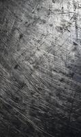 Worn metal surface with scratches and subtle light creating an aged effect with industrial textures and tones photo