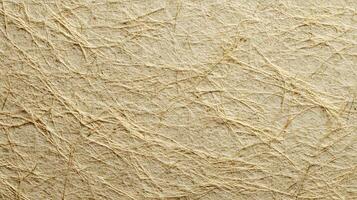Detailed close up of beige handmade paper with fibers creating a rustic and textured pattern surface photo
