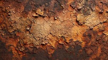 Detailed rusty metal background showing corroded surface with textures and patterns of oxidation decay photo