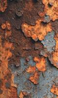 Intricate patterns of rust create an abstract canvas showcasing the effects of oxidation and time's passage photo