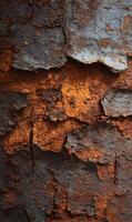 Intricate textures of weathered tree bark displaying rustic beauty with shades of orange and gray surfaces photo