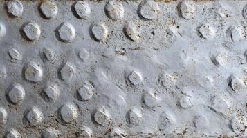 Distressed silver metal surface with repeating pattern offers a textured industrial backdrop perfect for design photo