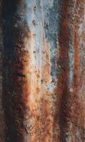 Detailed textural view showcasing the abstract beauty of rusted metal a captivating visual representation of age and decay photo