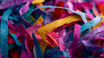 A Vibrant Kaleidoscope Colorful Paper Pieces Creating a Textural and Abstract Artwork Concept photo