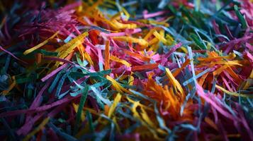 Vibrant colorful shredded paper filling creating a festive and joyful visual for celebration projects photo