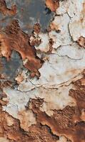 Oxidized Beauty A Captivating CloseUp of Weathered Metal Displaying Intricate Patterns and Textures from Degradation photo