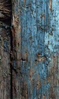 Rustic Charm Weathered Wood Texture with Faded Blue Paint A Tale of Time and the Elements photo