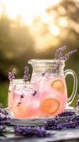 Outdoor Party Lemonade Artisan Pitchers Featuring Lavender Honey photo