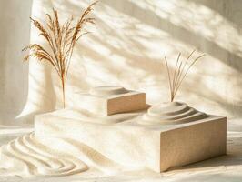 Platform with Simple Sand Art Influences in Architecture photo