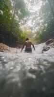Powerful Nature Thunder Carving Paths in Jungle photo
