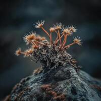 Oldest Micro Forest Taking Root Above Warm Boulders photo