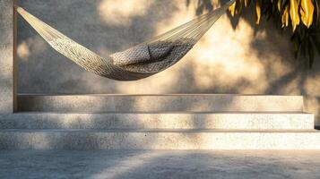 Outdoor Platform Featuring Restful Shadows from Suspended Hammocks photo