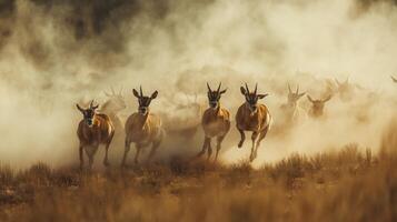 Rapid Runners Dashing Across Untamed American Savannah photo