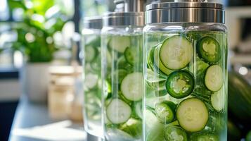 Refreshing Spicy Cucumber Water For Active Gym Visitors photo