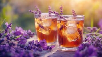 Relaxing Country Cafe Tea with French Lavender and Honey photo