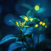 Remarkable Organism Emitting Bright Light After Sunset photo