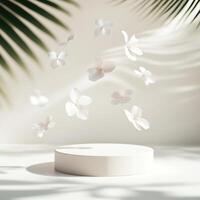Simple Artistic Platform with Graceful Island Inspired Decor photo
