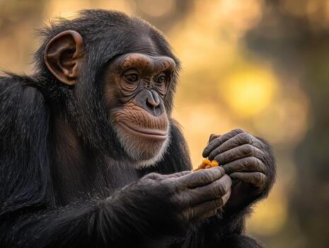 Skilled Primate Matriarch Showing Detailed Foraging Methods photo