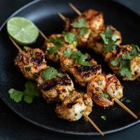 Seafood Skewers Featuring Citrusy Grilled Prawns for Summer Parties photo