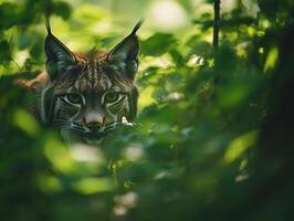 Secretive Carnivore Fading Into Shady Leafy Understory photo