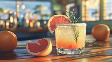 Rosemary Grapefruit Paloma at Coastal Mexican Restaurant photo