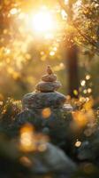 Sacred Stone Cairn Creation Designed for Solar Event Alignment photo