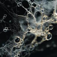 Shimmering Web Decorated With Morning Droplet Gems photo