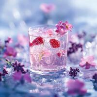Sparkling Strawberry Verbena Summer Fizz Drink photo