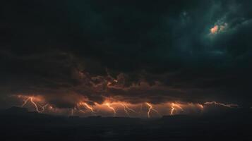 Striking Thunderbolts Igniting Skies Over Prehistoric Ravine photo