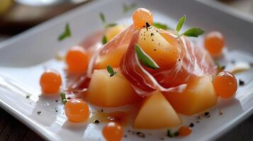 Summer Melon Wrapped in Prosciutto with Italian Flair photo