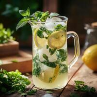 Summer Lemonade Pitcher Filled with Herbal Flavors photo