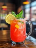 Summer Lemonade Pitcher Infused with Strawberry and Basil photo