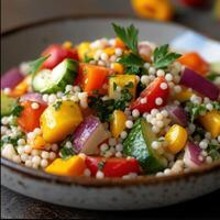 Summer Vegetable Salad with Mediterranean Pearl Couscous Base photo