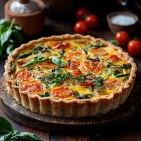 Summer Brunch Quiche Featuring Savory Veggie and Herb Mix photo