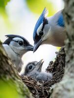 Tireless Feathered Caretakers Fostering Their Newborns photo