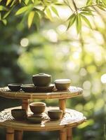 Tranquil Bamboo Exhibit Merging Digital Spa Retreat Aesthetics photo