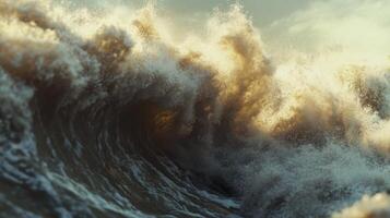 Turbulent Sea Force Breaking Over Timeless Rocky Shores photo