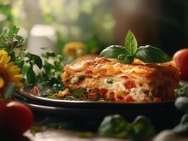 Zesty Summer Lasagna with Fresh Garden Veggies and Herbs photo