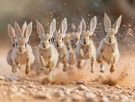Young Sandy Hare Practicing Predatory Avoidance Methods photo