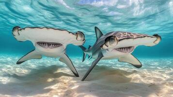 Young Unique Sharks Developing Advanced Cooperative Swimming Tactics photo