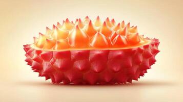 Spiky fruit half, vibrant colors photo