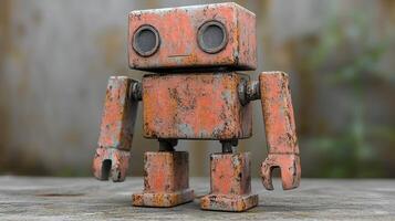Rusty orange robot toy photo