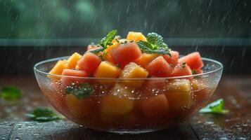 Refreshing summer fruit salad photo