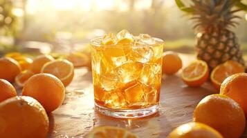 Refreshing Iced Orange Drink photo