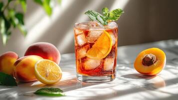 Refreshing Iced Peach Tea photo