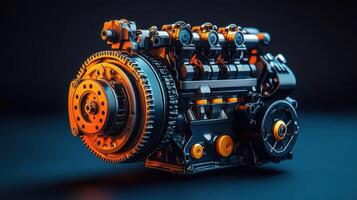 Powerful engine mechanism photo
