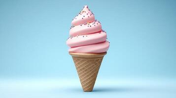 Pink swirl ice cream cone photo