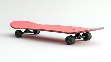 Pink skateboard white background photo